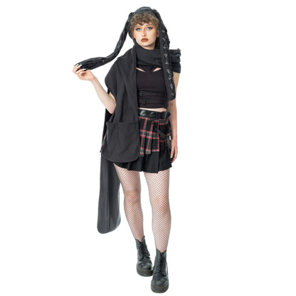 schwarze Mütze SKELLY BUNNY HAT mit Hasenohren von Heartless