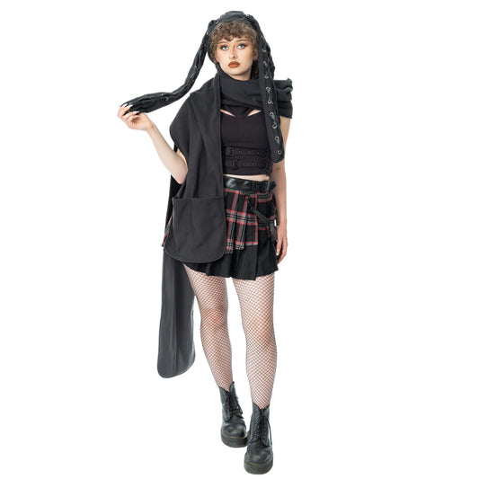 schwarze Mütze SKELLY BUNNY HAT mit Hasenohren von Heartless