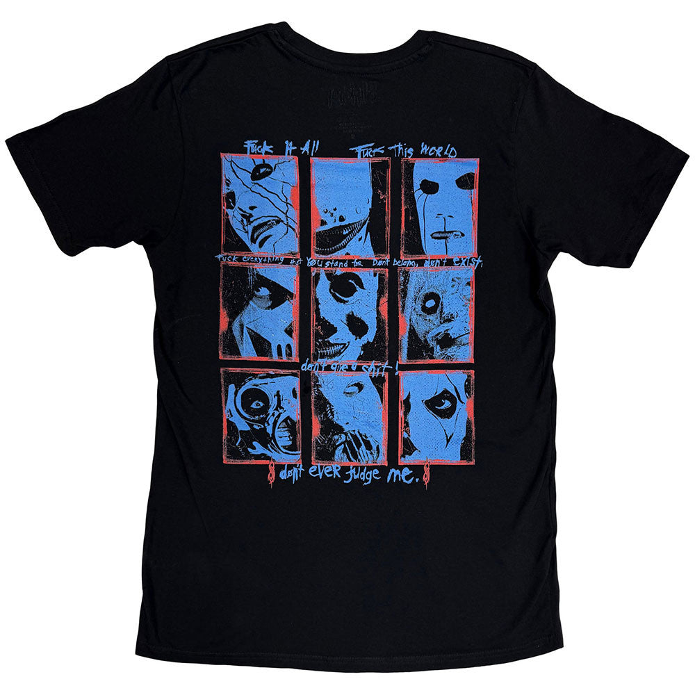 Lizensiertes Slipknot Here Comes The Pain Bandshirt im blau-roten Design mit Backprint