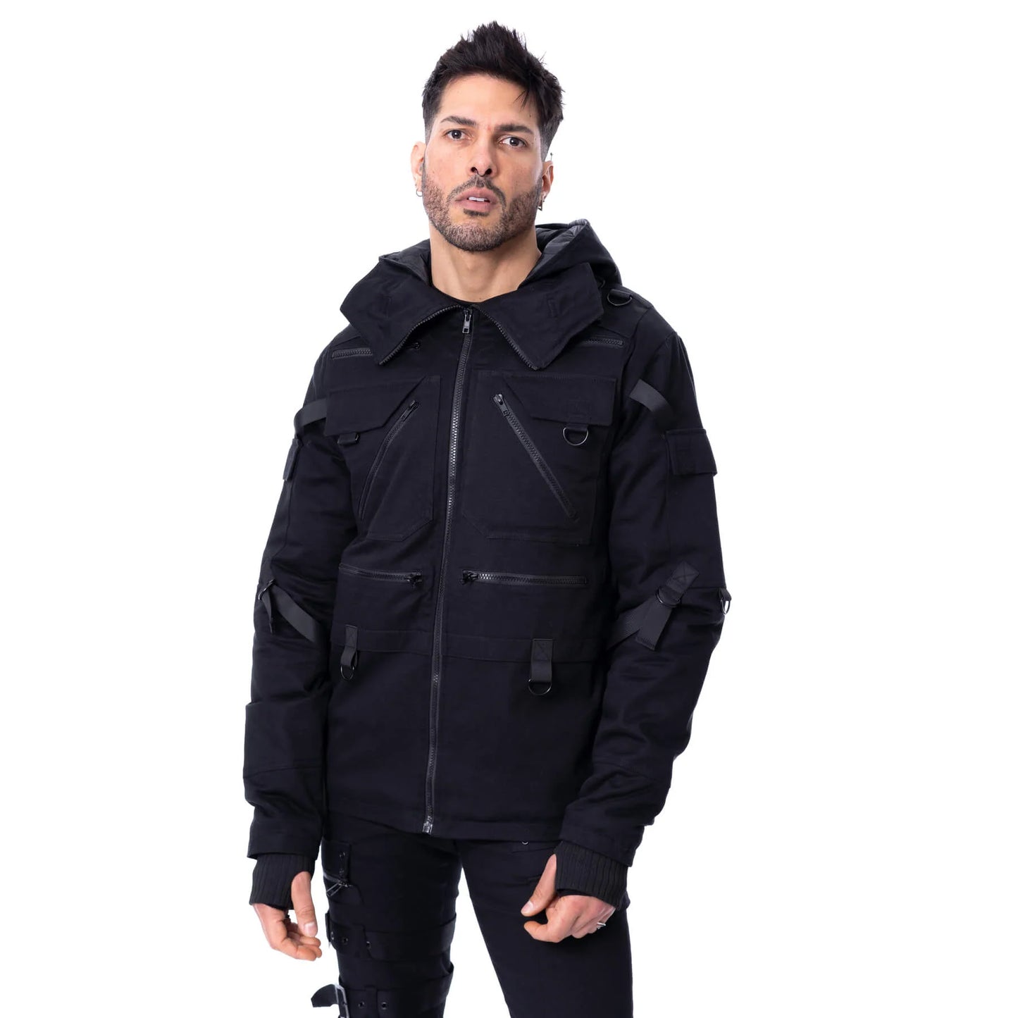 Schwarze Jacke SLADE JACKET mit mehreren Taschen von Chemical Black