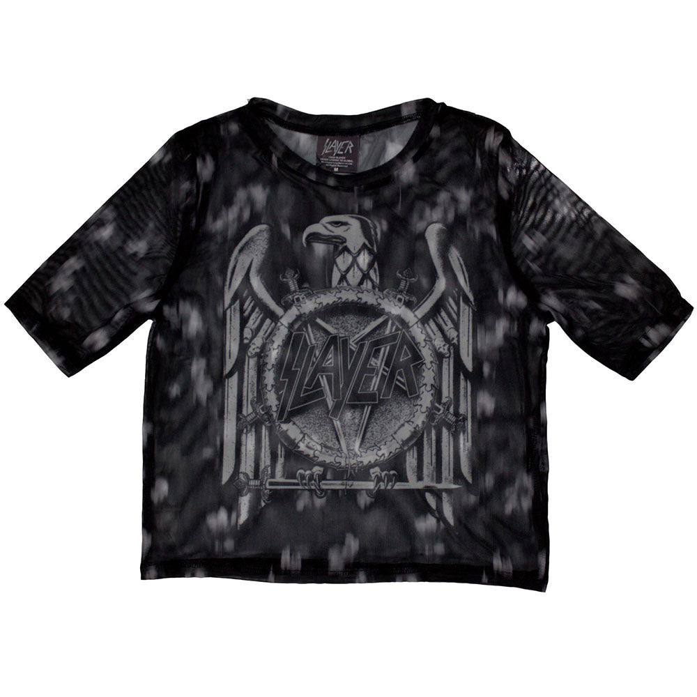 Slayer Mono Eagle Ladies Mesh Crop Top