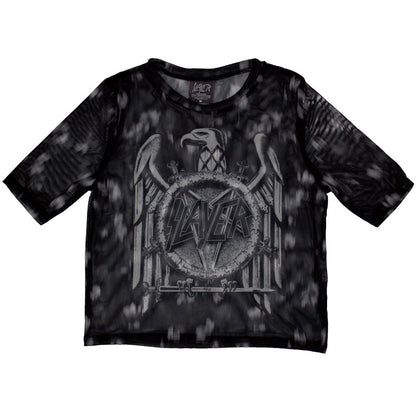 Slayer Mono Eagle Ladies Mesh Crop Top