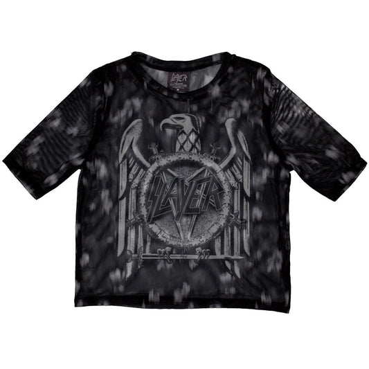 Slayer Mono Eagle Ladies Mesh Crop Top