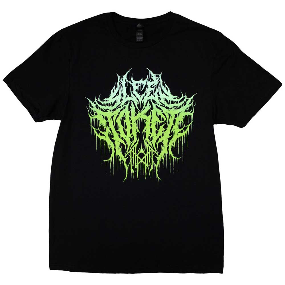 Lizensiertes Sleep Token Death Metal Logo Bandshirt mit grünem, abstraktem Print