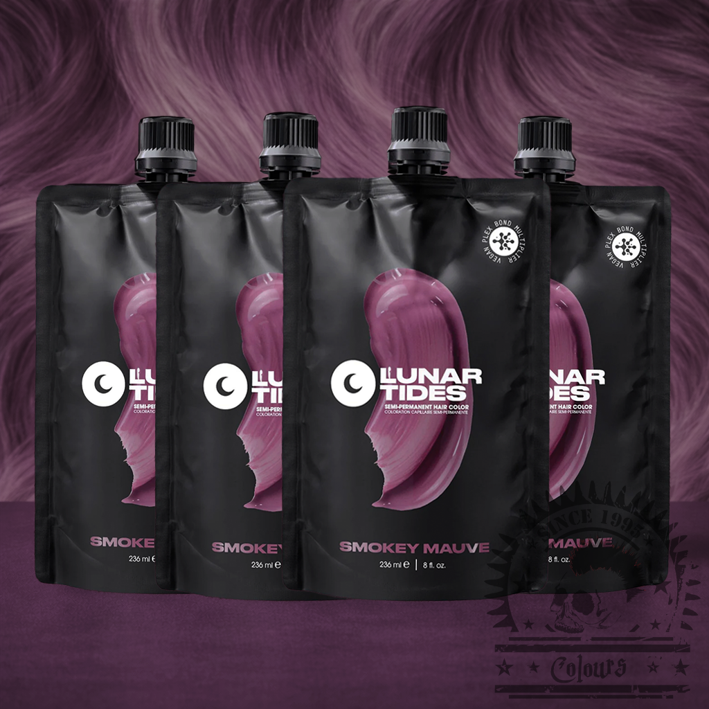 Vier semi-permanente Haartönungen 4er-Sparset Smokey Mauve in dem Farbton Flieder mit grauen, rauchigen Untertönen von Lunar Tides