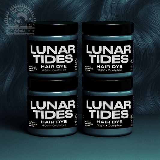 semi-permanente Haartönung 4er-Sparset&nbsp;SMOKEY TEAL in dem Farbton Petrol mit grauen, rauchigen Untertönen von Lunar Tides