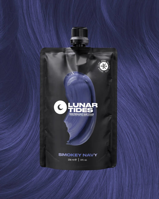 semi-permanente Haartönung Smokey Navy in dem Farbton Blau mit grauen, rauchigen Untertönen von Lunar Tides