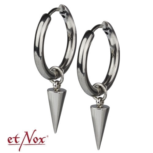 Silberfarbene Klappcreolen Spike mit Scharnier von etNox