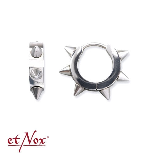 Silberfarbene Ohrringe Spikes mit Scharnier von etNox