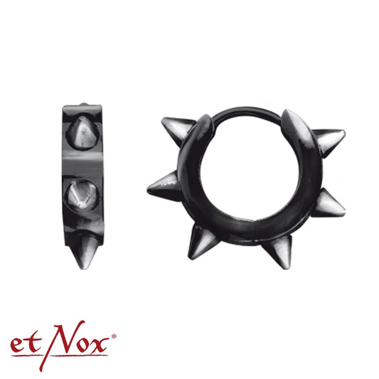 Schwarze Ohrringe Spikes black mit Scharnier von etNox