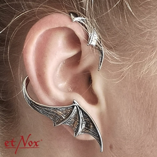 Silberfarbener Ohrring Fledermausflügel von etNox