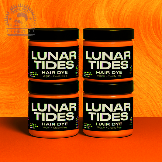 semi-permanente Haartönung 4er-Sparset&nbsp;SOLAR FLARE in dem Farbton Pastellorange von Lunar Tides