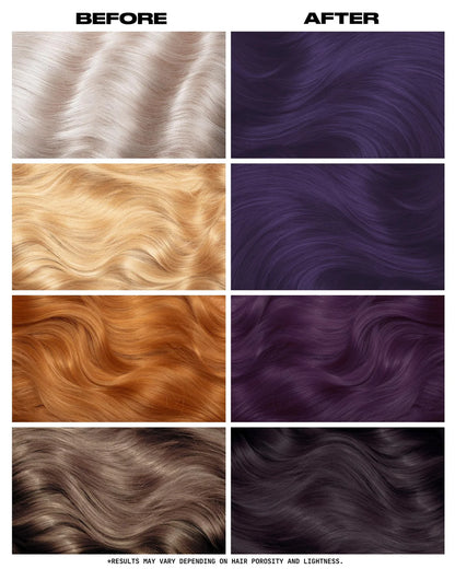 semi-permanente Haartönung Smokey Purple in dem Farbton Lila mit grauen, rauchigen Untertönen von Lunar Tides