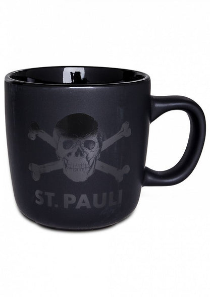 Mattschwarzer Kaffeebecher Totenkopf St.Pauli