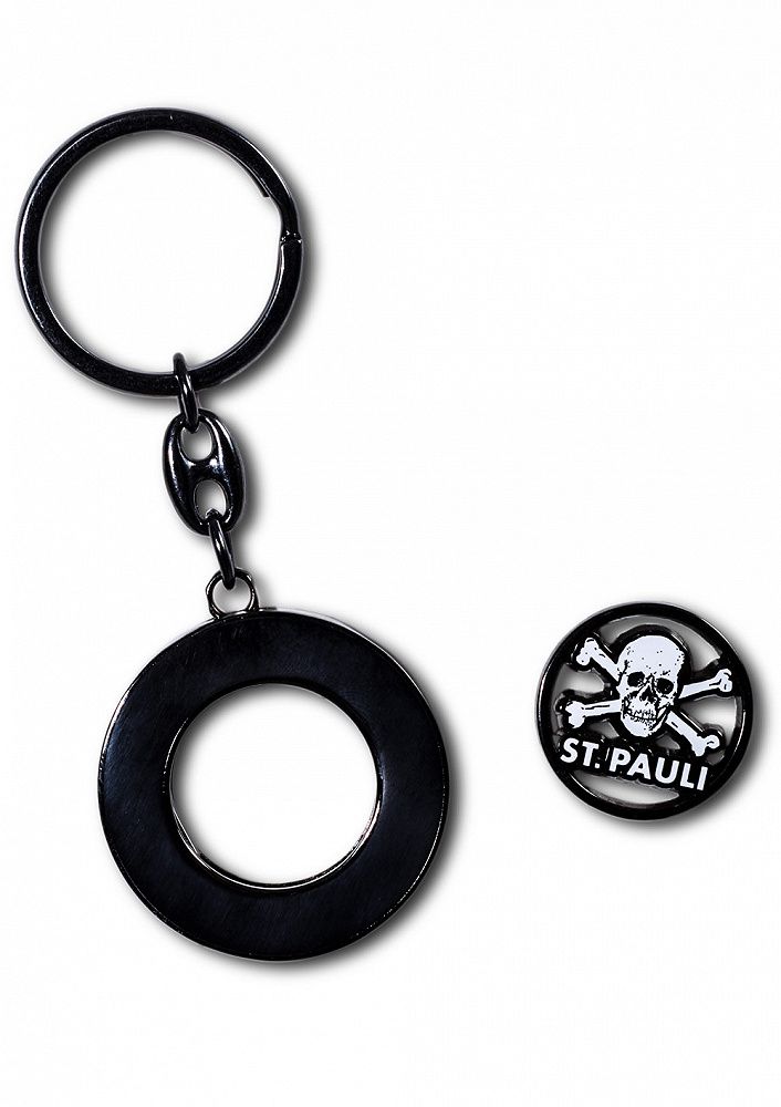 Shopping chip keychain skull St.Pauli