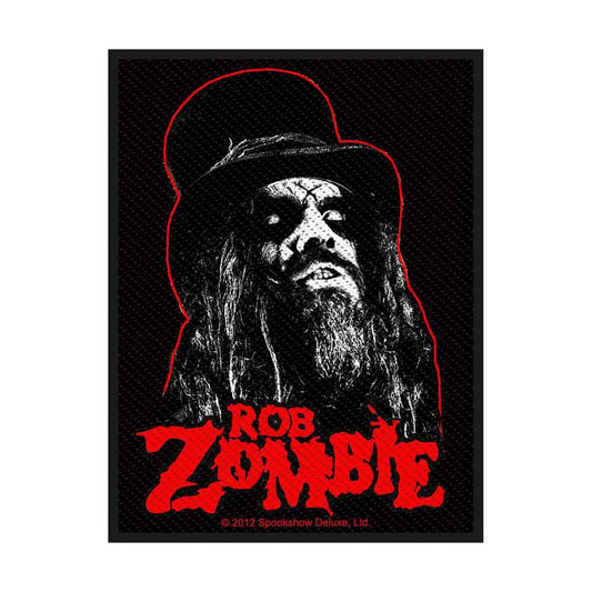 Rechteckiger Aufnäher Rob Zombie Portrait Patch Nr.51 mit roten Details