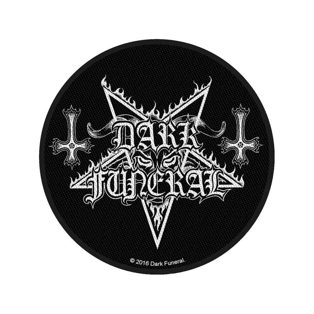 Runder, schwarz-weißer Aufnäher Aufnäher Dark Funeral Circular Logo Patch Nr.153