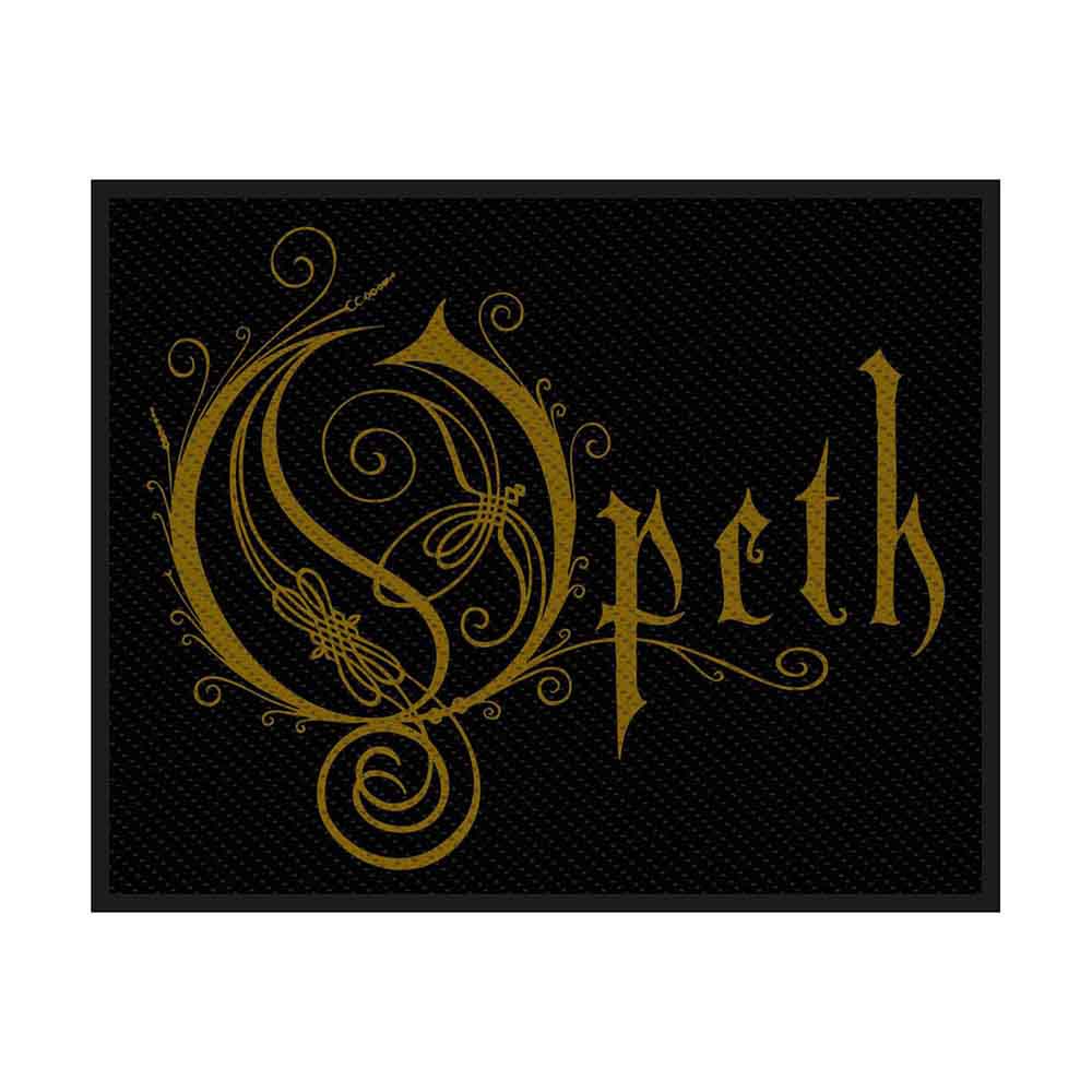 Rechteckiger, schwarz-gelber Aufnäher Opeth Logo Patch Nr.129