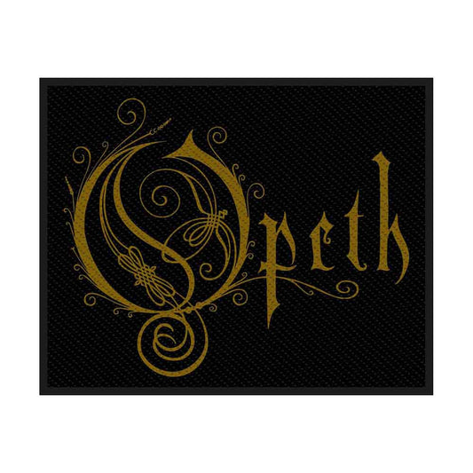 Rechteckiger, schwarz-gelber Aufnäher Opeth Logo Patch Nr.129