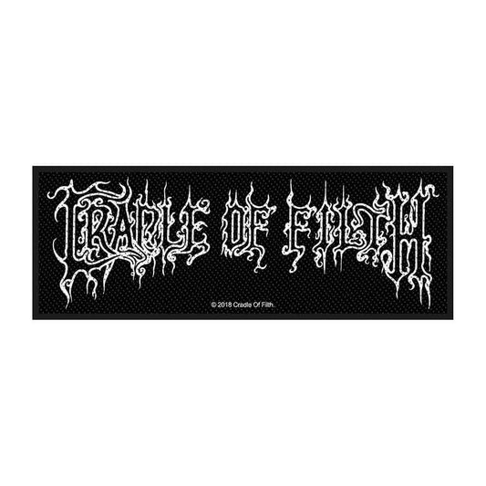 Rechteckiger, schwarz-weißer Aufnäher Cradle Of Filth Logo Patch Nr.19