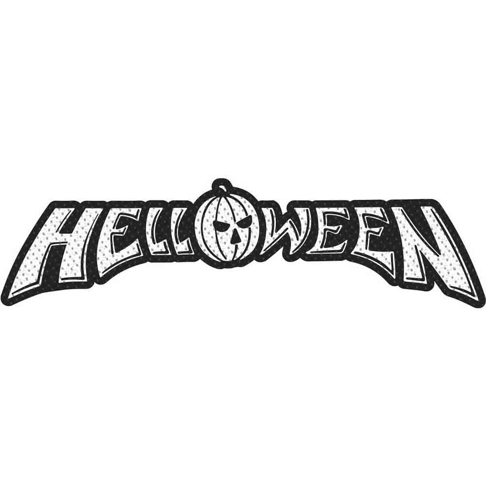 Rechteckiger, schwarz-weißer Aufnäher Helloween Logo Patch Nr.76