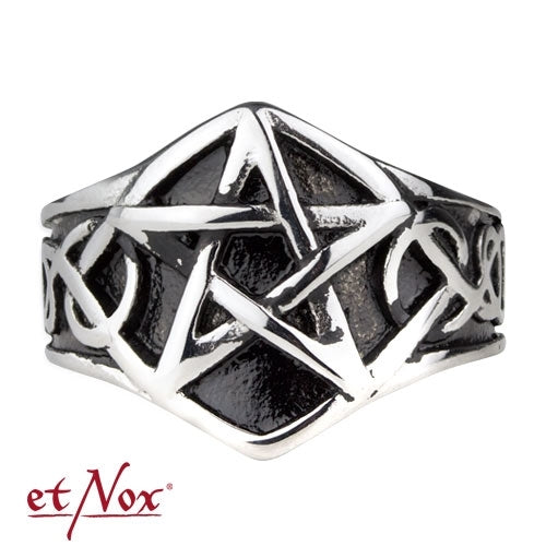 Edelstahlring Pentagramm Ring von etNox