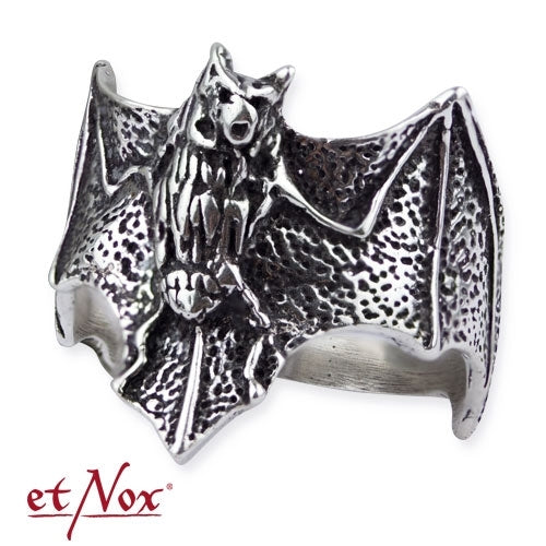 Edelstahlring Fledermaus Ring von etNox