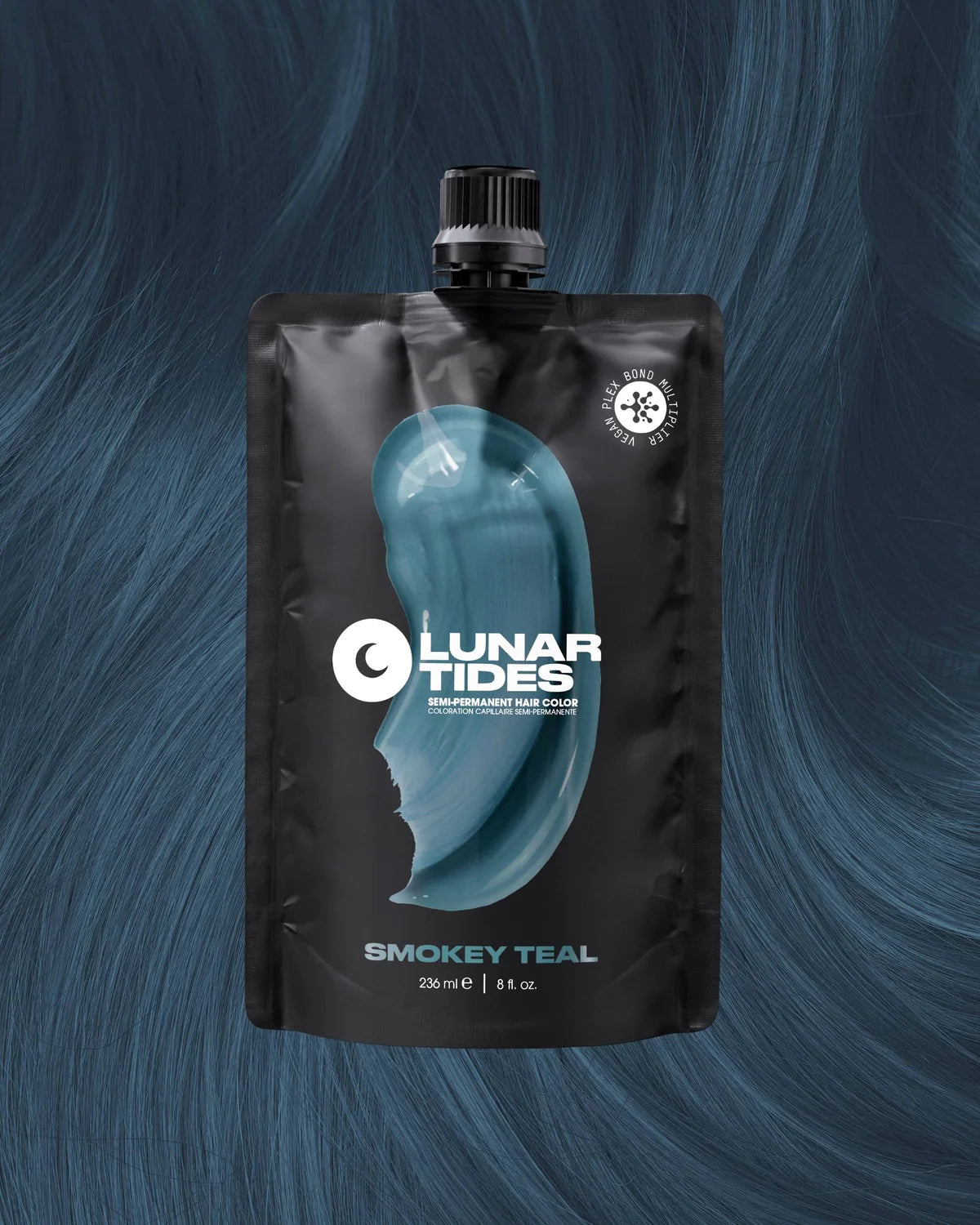 semi-permanente Haartönung Smokey Teal in dem Farbton Blaugrau von Lunar Tides