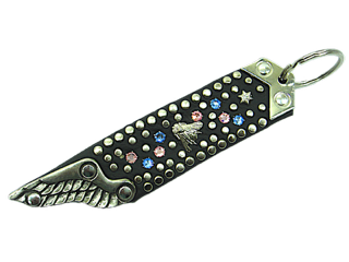 Schlüsselanhänger Rosa/Blau Strass-Depot