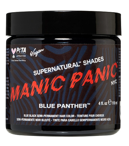 semi-permanente Haartönung BLUE PANTHER Haartönung in dem Farbton Blauschwarz von Manic Panic