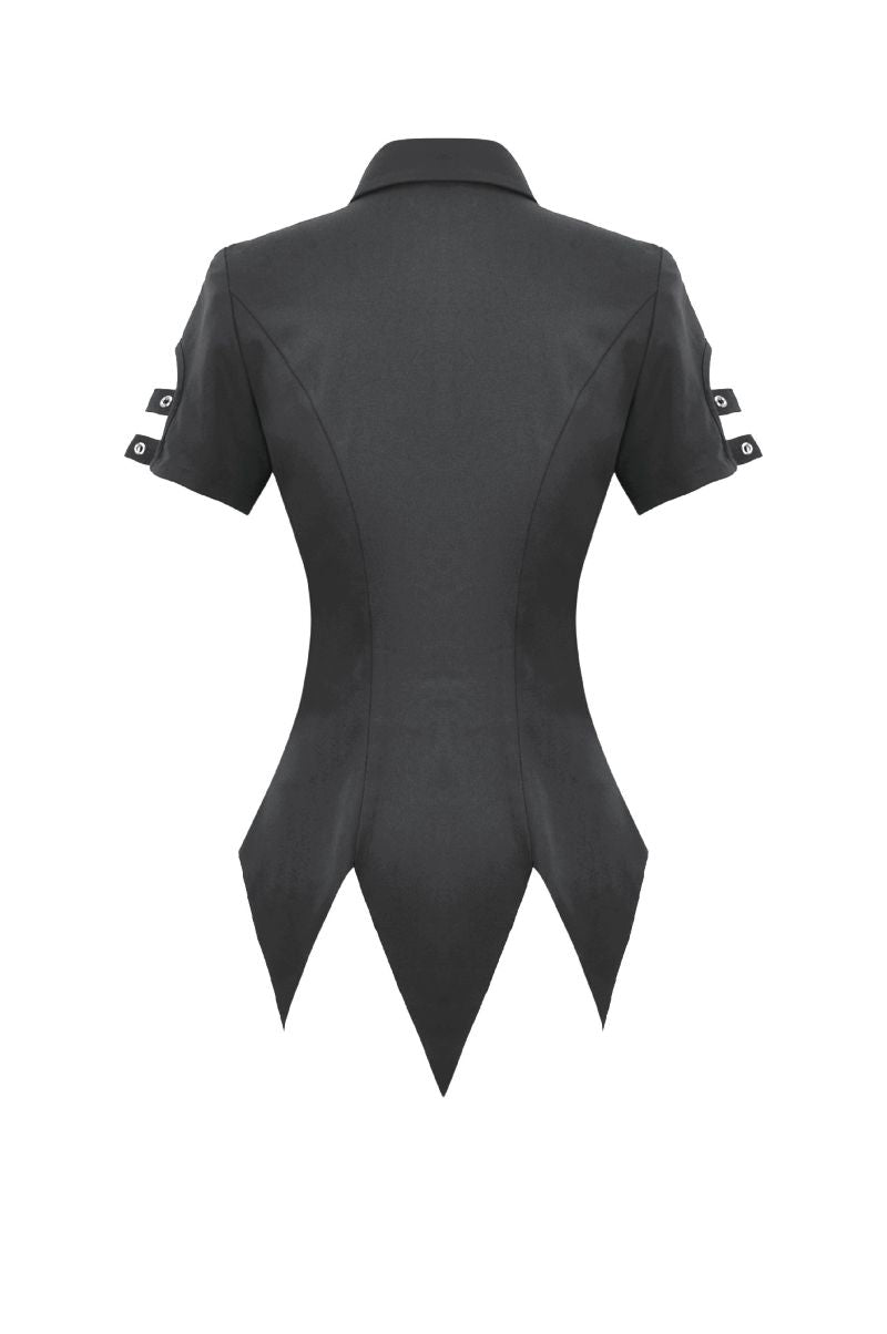 Schwarzes Shirt Severina Laced Shirt mit Zierschnürung von Dark In Love