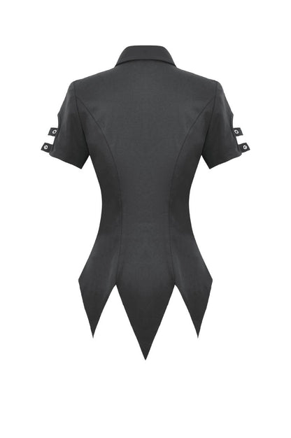 Schwarzes Shirt Severina Laced Shirt mit Zierschnürung von Dark In Love