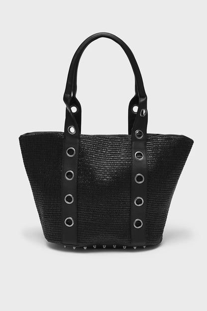 Große, schwarze Strandtasche TIDAL TWILIGHT BAG mit Ösendetails von Killstar