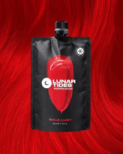 semi-permanente Haartönung True Lust in dem Farbton kräftiges, helles Rot von Lunar Tides