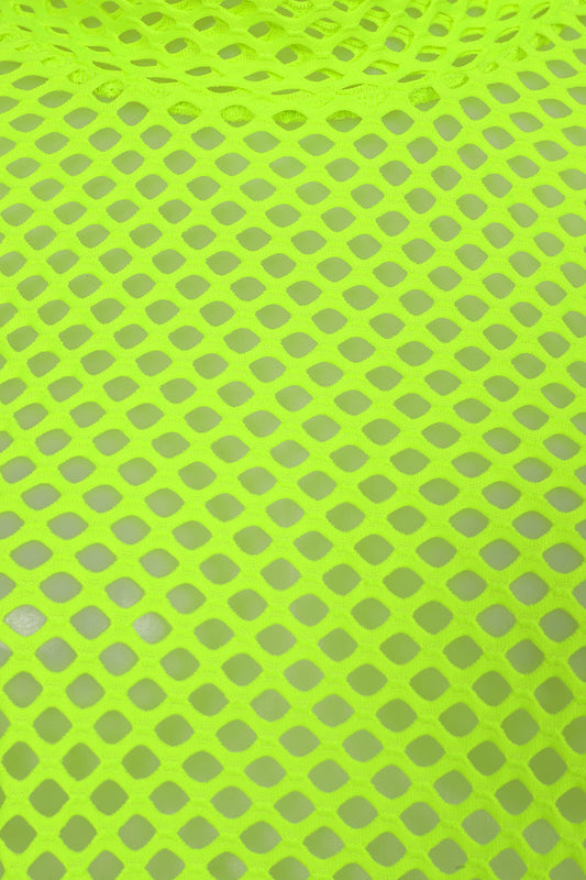 Neon Yellow MESH CROP TOP Banned Detail