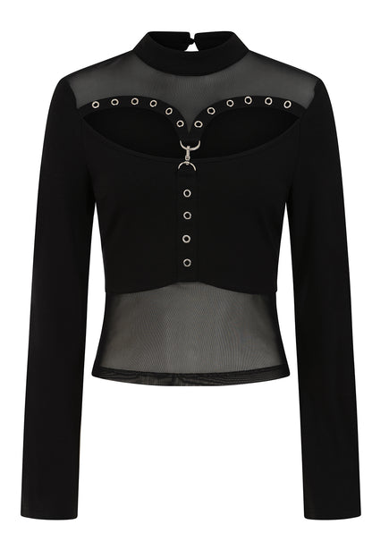 Mesh Eyelet Longsleeve Shirt Banned 