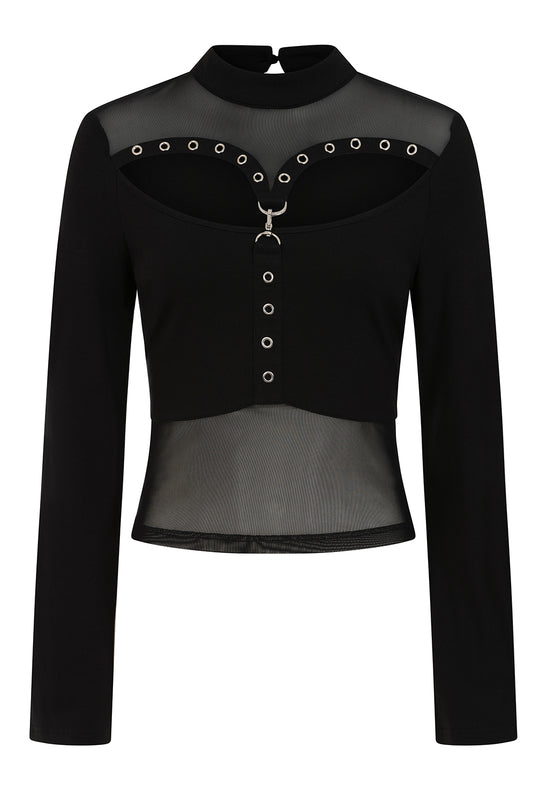 Mesh Eyelet Longsleeve Shirt Banned 