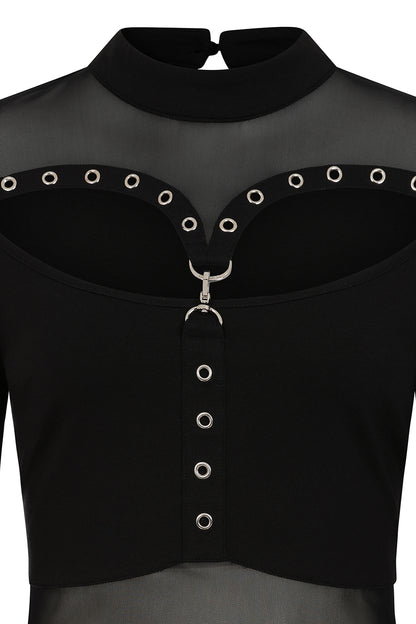 Mesh Eyelet Longsleeve Shirt Banned 