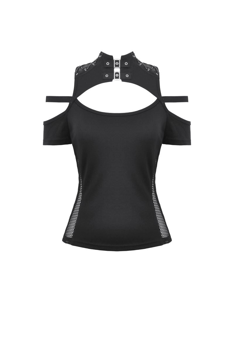 Kyrian Gothic Cold-Shoulder T-shirt