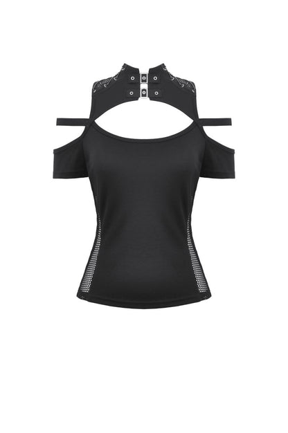 Kyrian Gothic Cold-Shoulder T-shirt