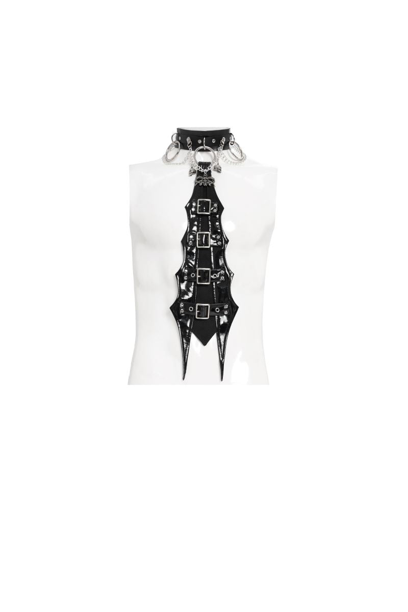 Schwarzer Choker The Office Antagonist Choker Tie mit Lackoptik Krawatte von Devil Fashion