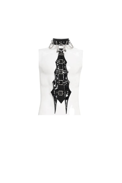 Schwarzer Choker The Office Antagonist Choker Tie mit Lackoptik Krawatte von Devil Fashion