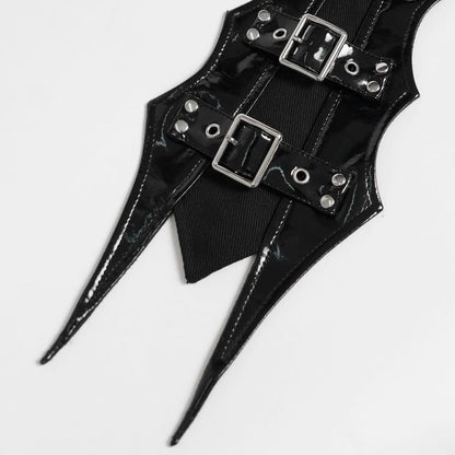 Schwarzer Choker The Office Antagonist Choker Tie mit Lackoptik Krawatte von Devil Fashion