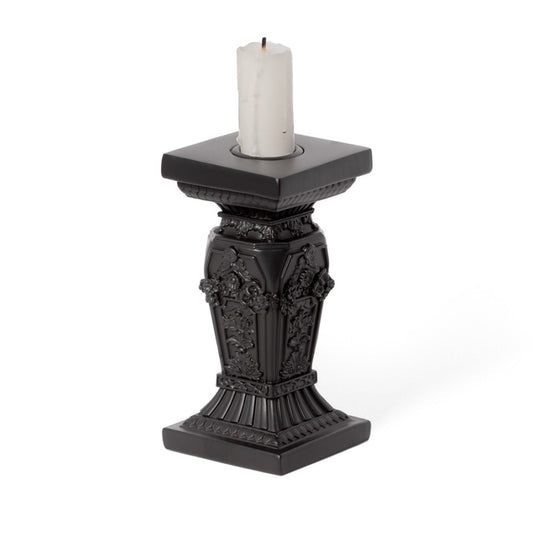 Kunstvoller Kerzenständer Tomb Candlestick aus Kunstharz mit floralem Design von Alchemy England