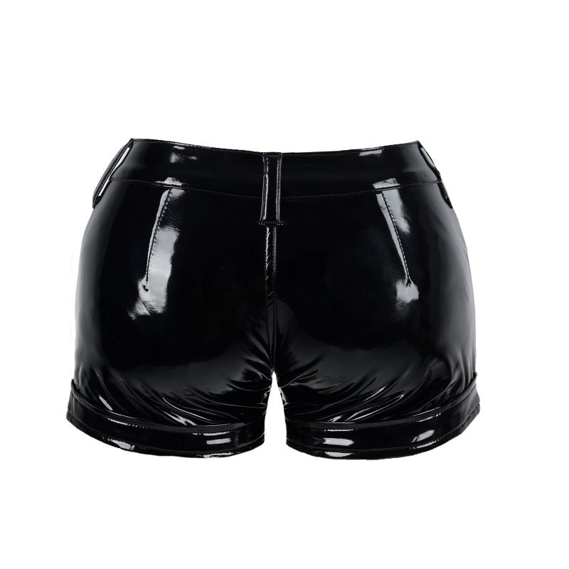 Schwarze Hot Pants Hot Panty PVC in Lackoptik von Zügellos