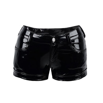 Schwarze Hot Pants Hot Panty PVC in Lackoptik von Zügellos