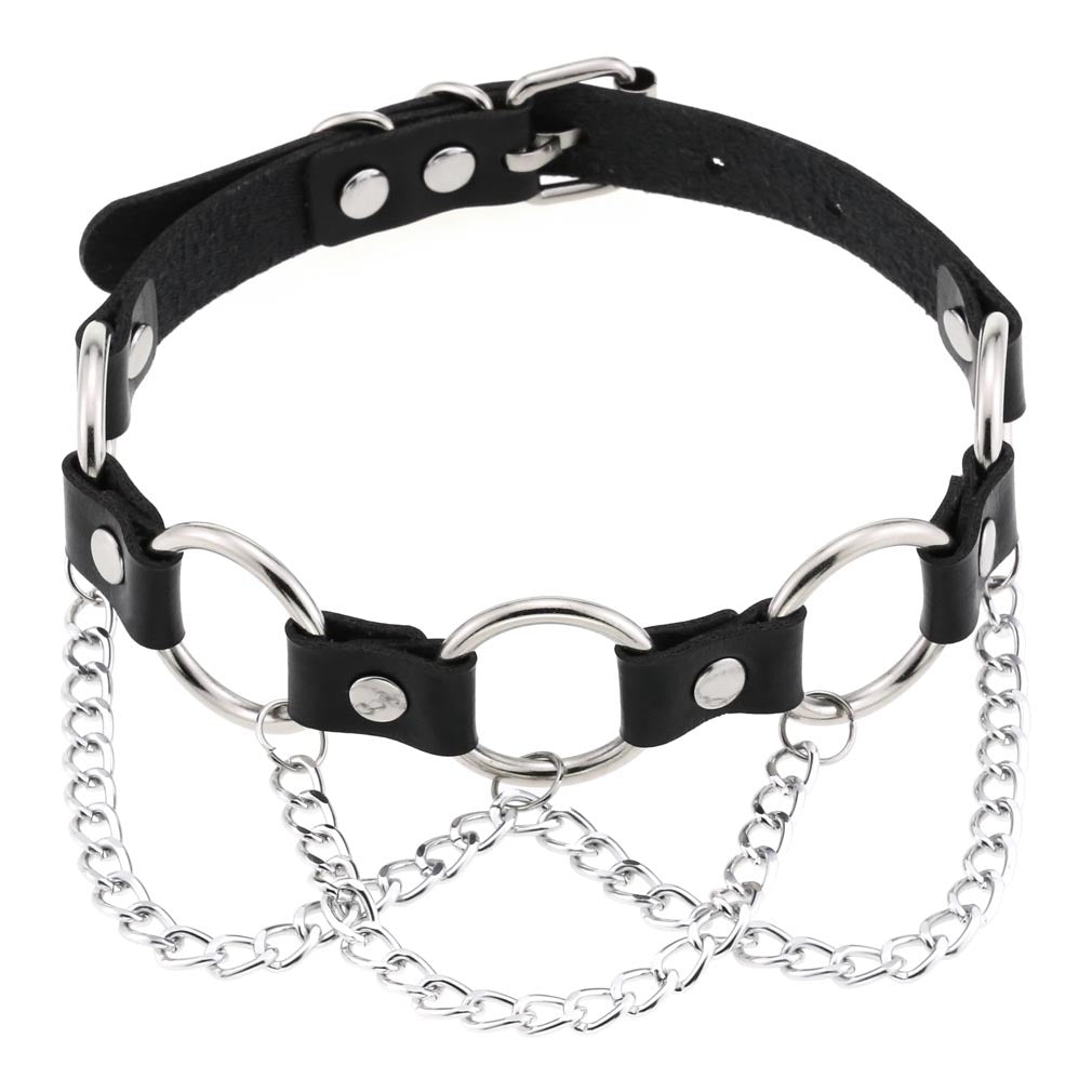 Vegan Choker viele Ringe & Ketten