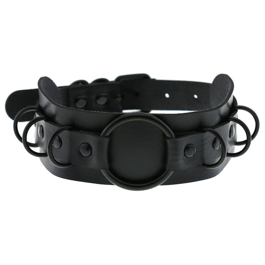 Vegan Choker Double Black Rings