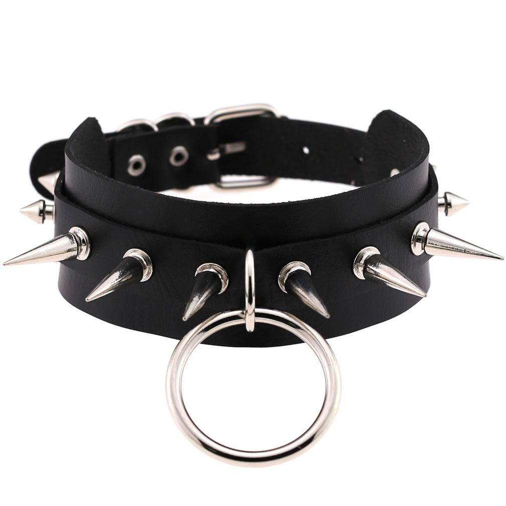 Vegan Choker Ring Spikes