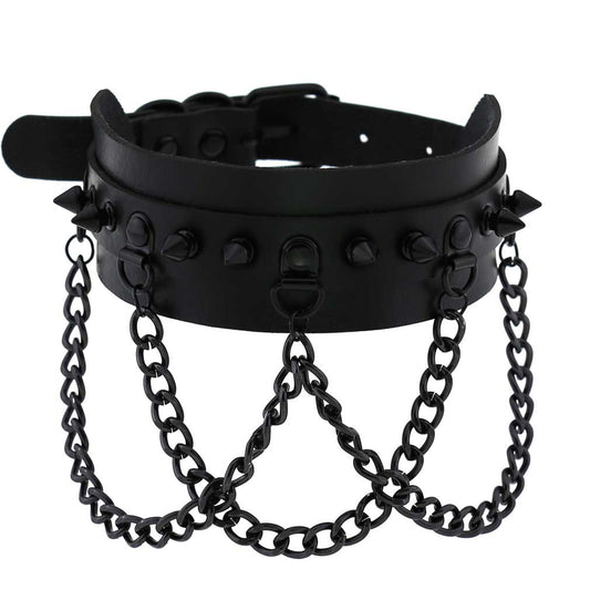 Vegan Choker Killer & Chains BLACK